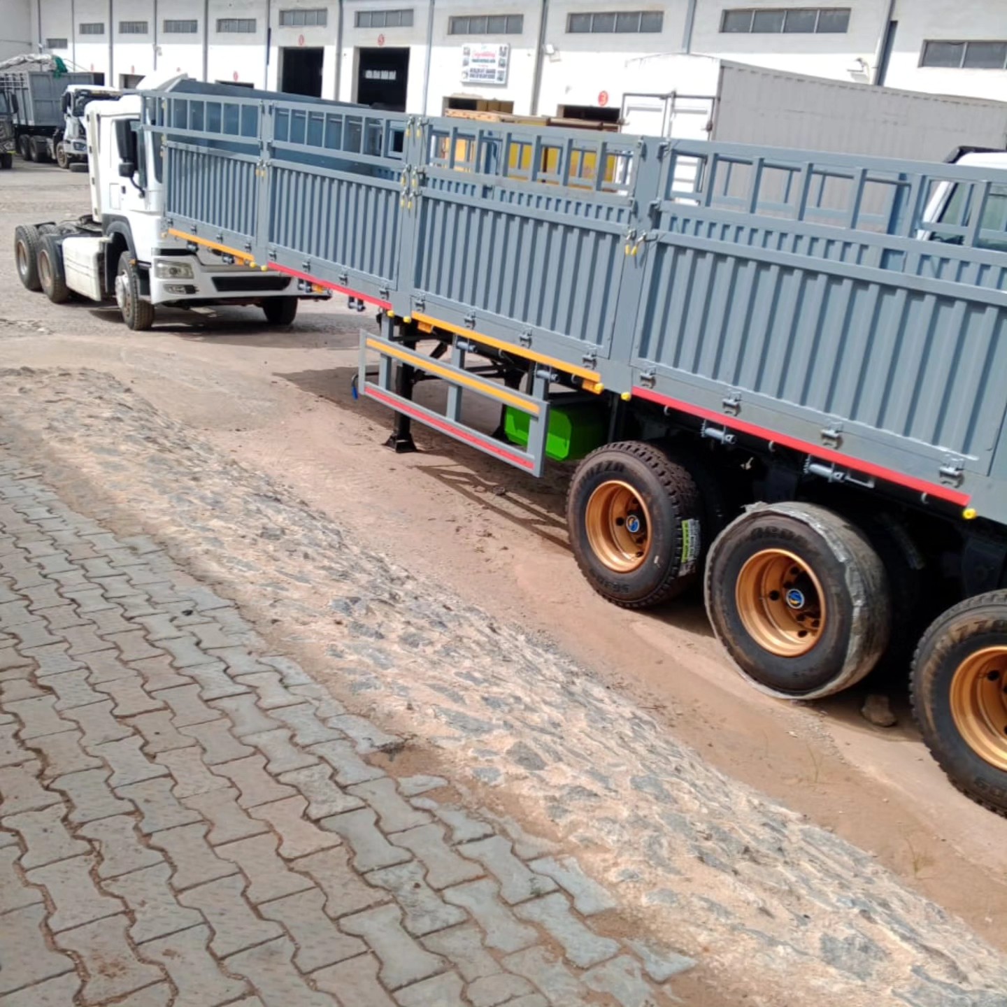 Fleet truck hauling containers