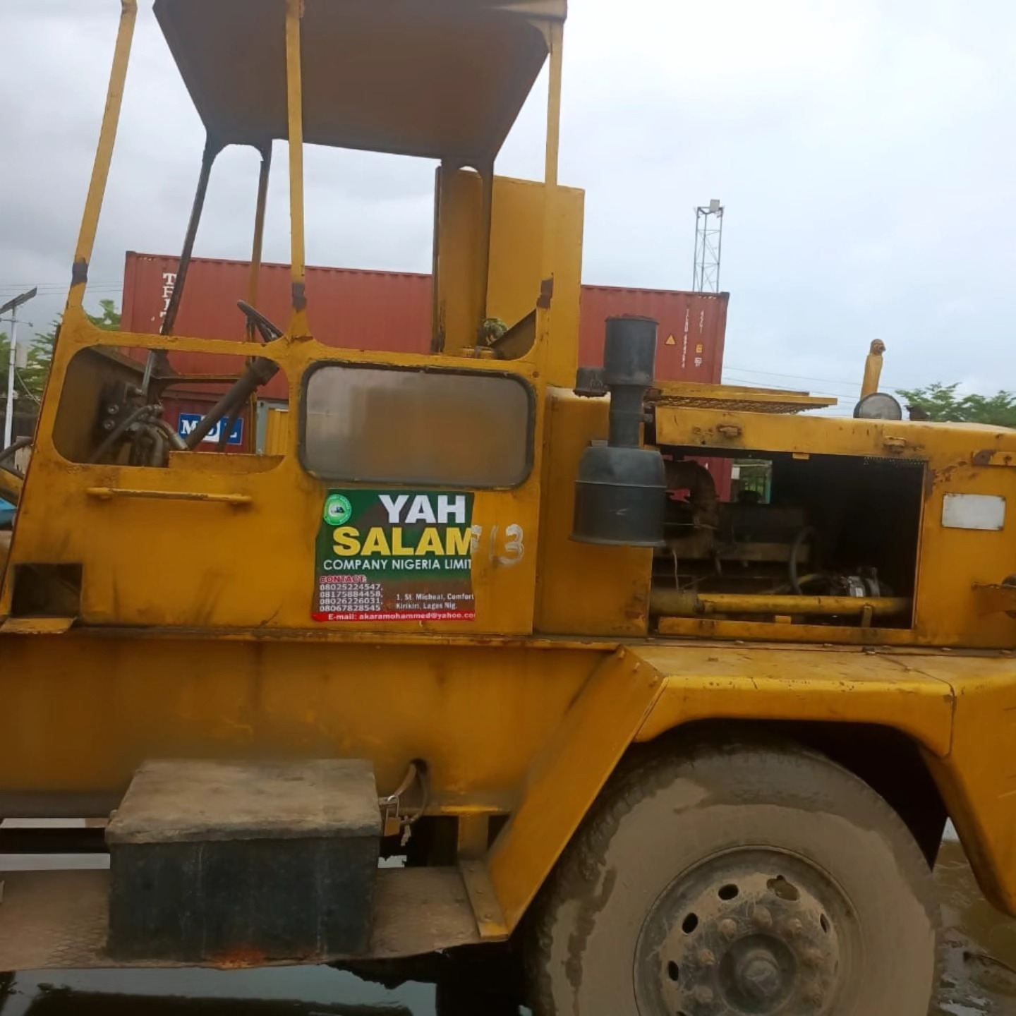 Yah Saalam branded forklift at terminal
